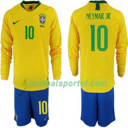Brazilië Neymar JR 10 Kind Thuis Tenue WK voetbal 2018 L/S